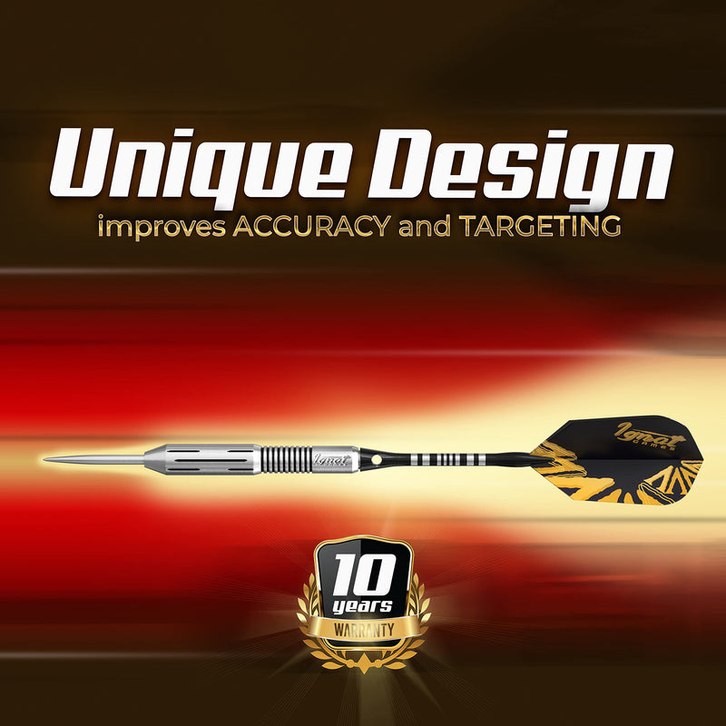 IgnatGames Steel Tip Darts Set - Professional Tungsten Darts with Stylish Wallet, Aluminum and Polycarbonate Shafts with Rubber O'Rings + Standard and Slim Flights + Darts Sharpener + Darts Wrench 30.0 Grams - BeesActive Australia