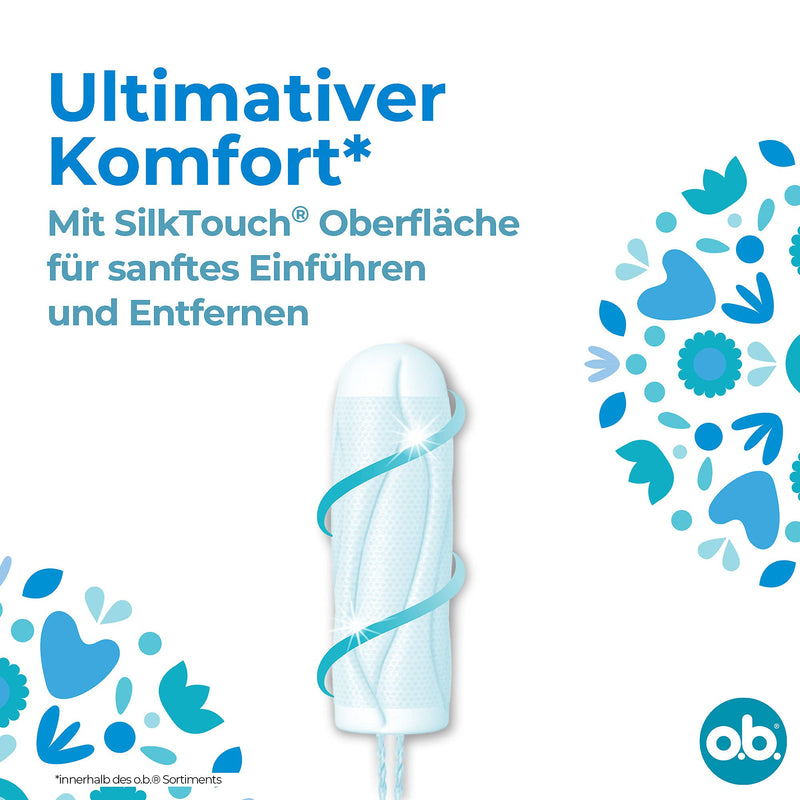 o.b. ProComfort Mini Tampons for Light/Medium Days, with SilkTouch Surface for Ultimate Comfort & Reliable Protection (64 Pack) - BeesActive Australia