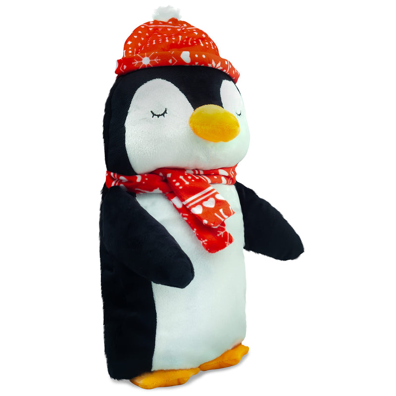 Things2KeepUWarm Cute Plush and Cuddly Animal Hot Water Bottles (Penguin with Scarf) Penguin With Scarf - BeesActive Australia