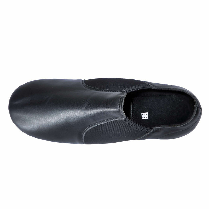 Dynadans Leather Upper Slip-on Jazz Shoe for Girls and Boys (Big Kid/Little Kid/Toddler) 7 Toddler Black - BeesActive Australia