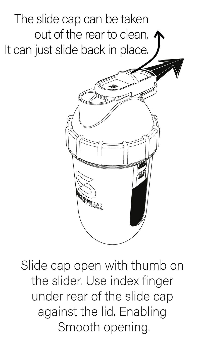 SHAKESPHERE Tumbler VIEW: Protein Shaker Bottle with Side Window, 24oz ● Capsule Shape Mixing ● Easy Clean Up ● No Blending Ball Needed ● BPA Free ● Mix & Drink Shakes, Smoothies, More (Gun Metal) Gun Metal - Clear Window - BeesActive Australia