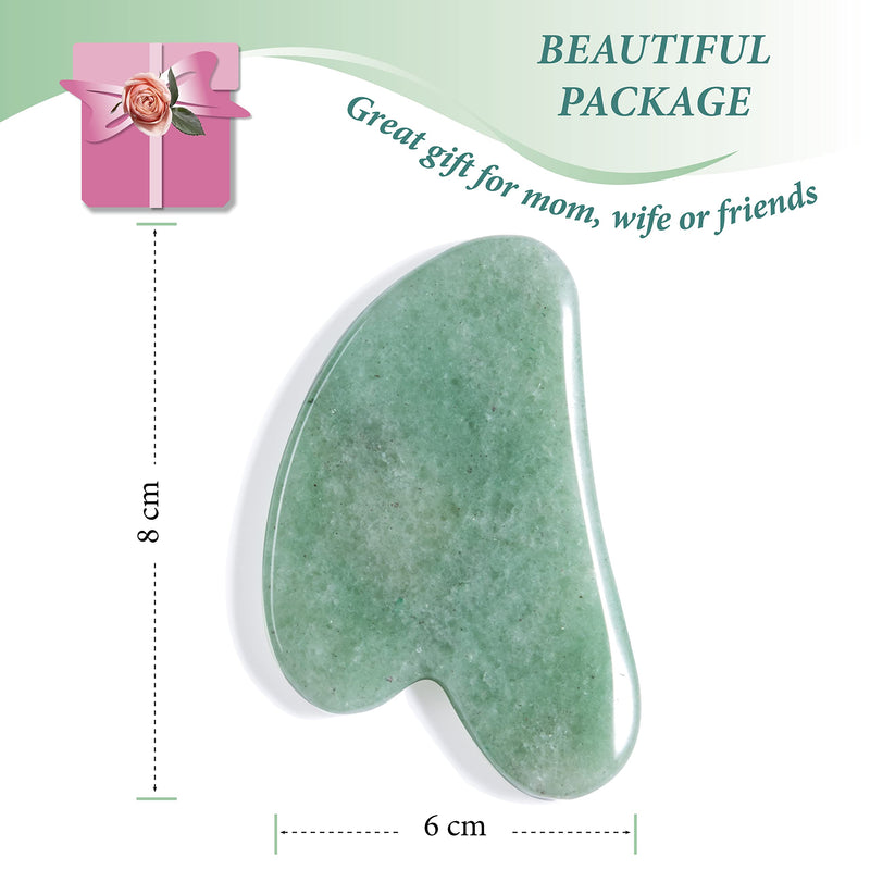 Aventurine Jade Guasha Scraping Massage Tool - Jade Quartz Gua Sha Board - Traditional Scraper Tool - New Model - by Sandine Aventurine Jade - BeesActive Australia