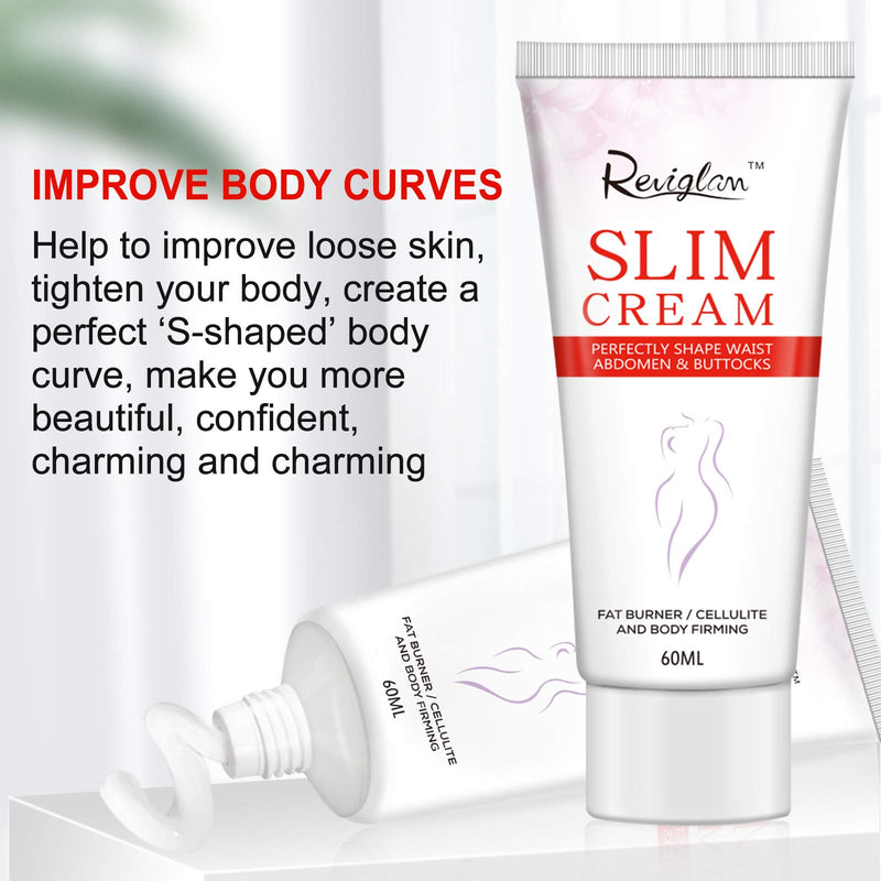 Hot Cream Slimming Cream for Weight Loss, Slimming Cream for Women and Men, Fat Burning Cream for Shaping Belly Leg Waist Charming Curve 60ml (2 pack) - BeesActive Australia