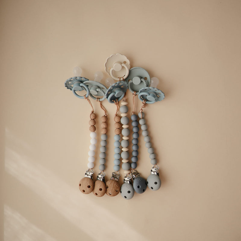 Frigg Rope SilkySoft Silicone Baby Pacifier | Made in Denmark | BPA-Free (Ocean View/Powder Blue, 0-6 Months) Ocean View/Powder Blue - BeesActive Australia