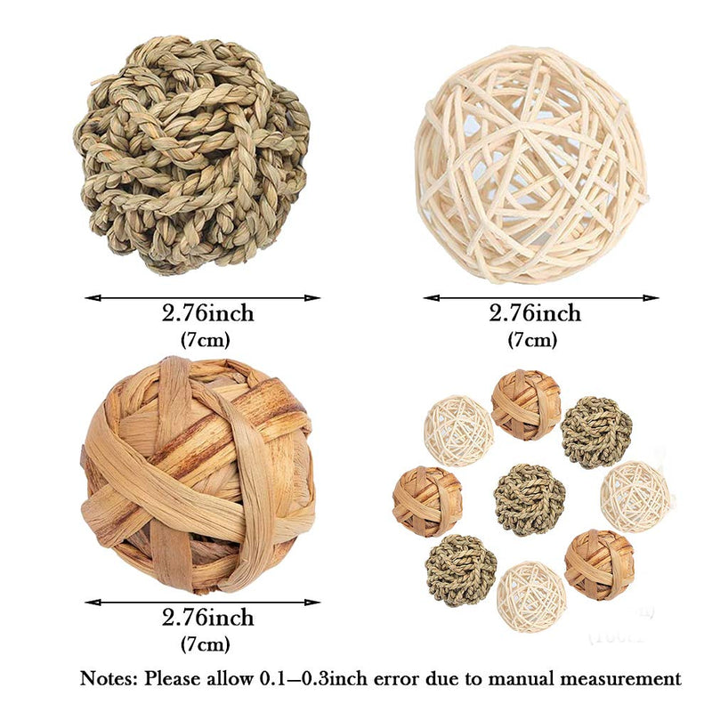 VCZONE Bunny Chew Toys, Rabbit Pet Tooth Chew Toys Organic Natural Apple Wood Grass Cake Ideal for Bunny, Chinchilla, Guinea Pigs, Hamsters Teeth Grinding (9 Pack) - BeesActive Australia