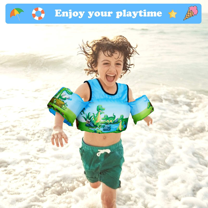 Kids Swim Vest, Jurmikey Toddler Swim Vest Jacket for 30-66 Pounds Boys & Girls, Puddle/Life Floaties for Infant from 2,3,4,5, 6, 7 Years Old, Childrens Training Jumper for Beach Swimming/Pool/Sea Konglong - BeesActive Australia
