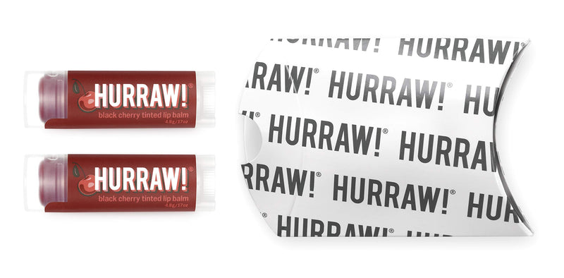 Hurraw! Black Cherry Tinted Lip Balm, 2 Pack: Organic, Certified Vegan, Cruelty and Gluten Free. Non-GMO, 100% Natural Ingredients. Bee, Shea, Soy and Palm Free. Made in USA - BeesActive Australia