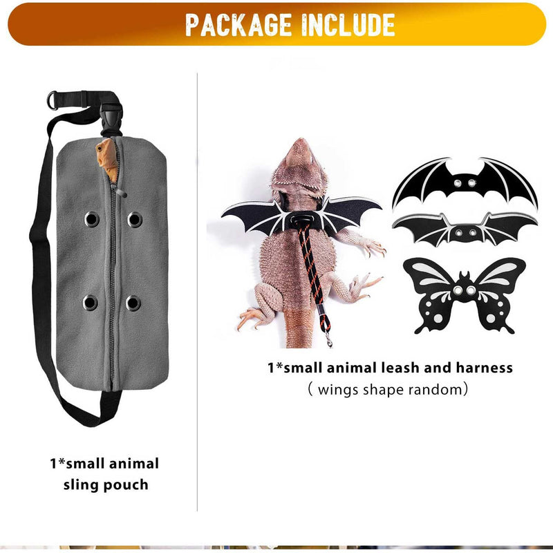 Bearded Dragon Sling Carrier, Zipper Small Animal Bag for Lizards and Small Reptile, Small Animal Sling Carrier with Air Holes, Bearded Dragon Accessories Set for Safe Walking (Large, Tie-Dye) - BeesActive Australia