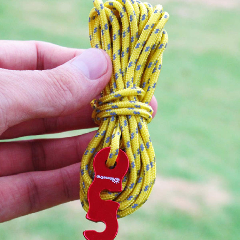 [AUSTRALIA] - TRIWONDER Reflective Guyline, Tent Cord Nylon Paracord Rope with Guyline Adjuster for Camping Tent, Outdoor Packaging Yellow - 4 Pack 