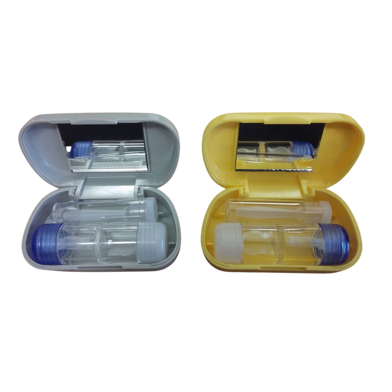 Travel Kit with Case for RGP Hard Contact Lenses | Mirror | Suction Remover | Grey | by Sports World Vision Gray - BeesActive Australia