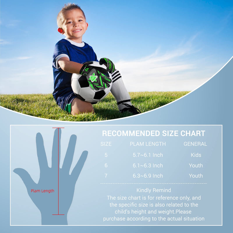 WVVOU Goalkeeper Gloves for Kids Youth, Soccer Goalie Gloves with Double Protection, Anti-Slip Soccer Gloves, Super Grip 6 Green - BeesActive Australia