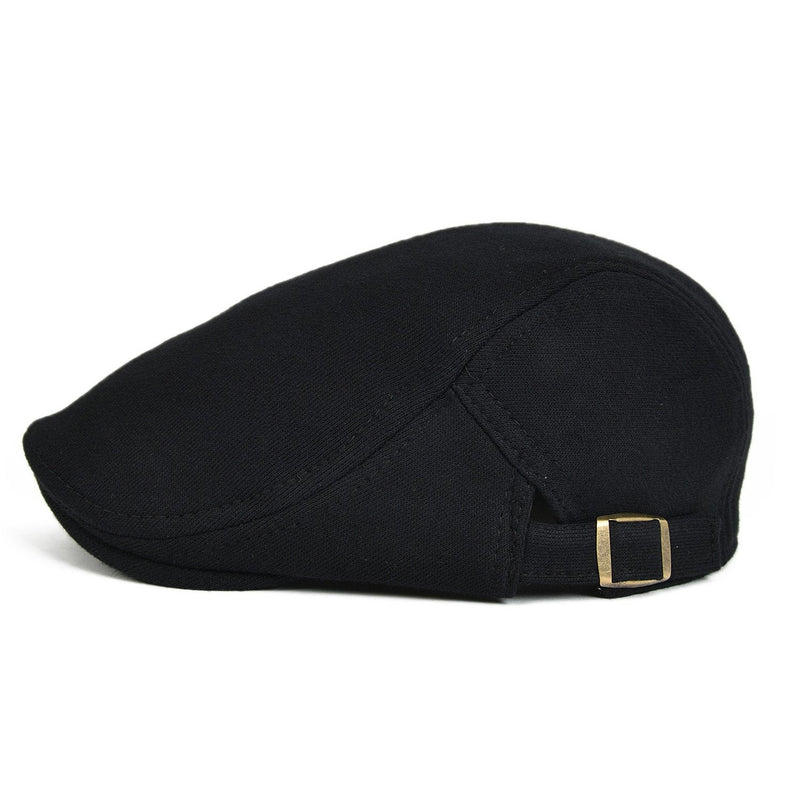 VOBOOM Men Newsboy Cap Cotton Flat Ivy Gatsby Driving Hat Black - BeesActive Australia