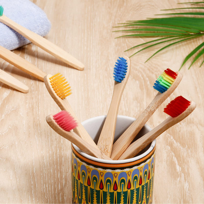 Yorgewd Children's Bamboo Toothbrush | 10 Pack Soft Bristles | Biodegradable Wooden Handle | Eco-Friendly Toothbrush for Kids BPA Free - BeesActive Australia
