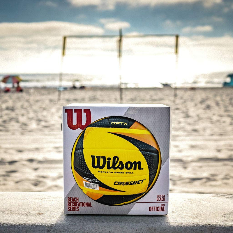 CROSSNET Wilson X OPTX Replica Game Ball - Beach Volleyball Ball - Beach Ball Volleyball - 4 Square Volleyball Game Ball - (10" x 10" X10", 2 lbs) - BeesActive Australia