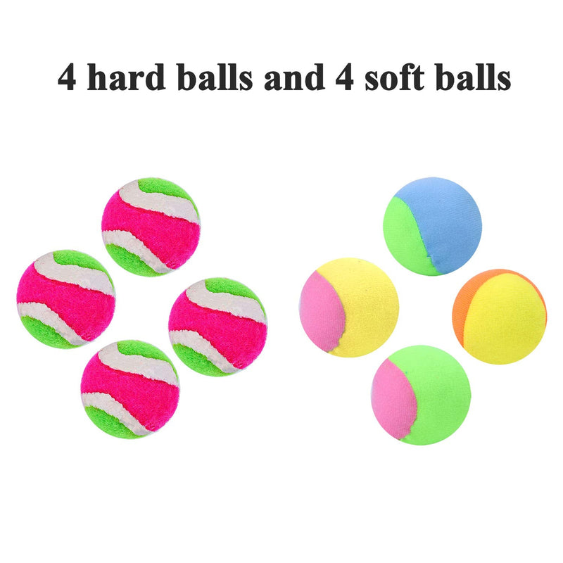 Cooraby Toss and Catch Paddle Game Disc 4 Set Paddle Toss and Catch Ball Sport Game Suitable for Sports, Beach and Party Favor with Storage Bag, 8 Paddles and 8 Balls 15.5cm - BeesActive Australia