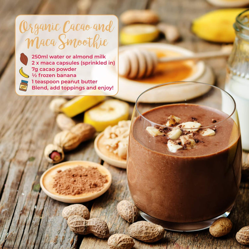 Organic Maca Capsules by TheHealthyTree Company - High Strength 2500mg Extract per Capsule for Men and Women - 120 Vegan Maca Root Powder Tablets - BeesActive Australia