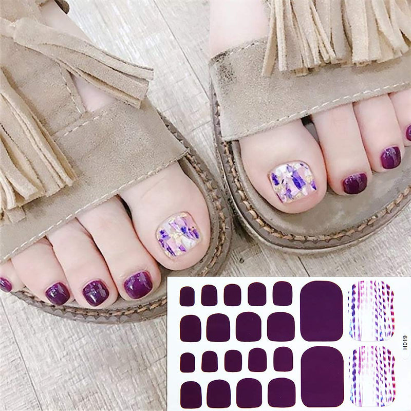 SILPECWEE 6 Sheets Glitter Toe Nail Polish Strips Stickers Tips And 1Pc Nail File Leaf Adhesive Nail Art Wraps Decals Manicure Kit For Women No1 - BeesActive Australia