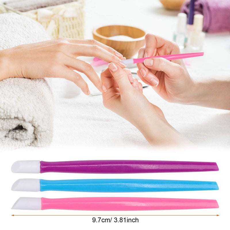 Adecco LLC 10pcs Rubber Nail Cuticle Pusher Tipped Plastic Handle Nail Art Tool Nail Acrylic Cuticle Pusher Cleaner(Random Color) - BeesActive Australia