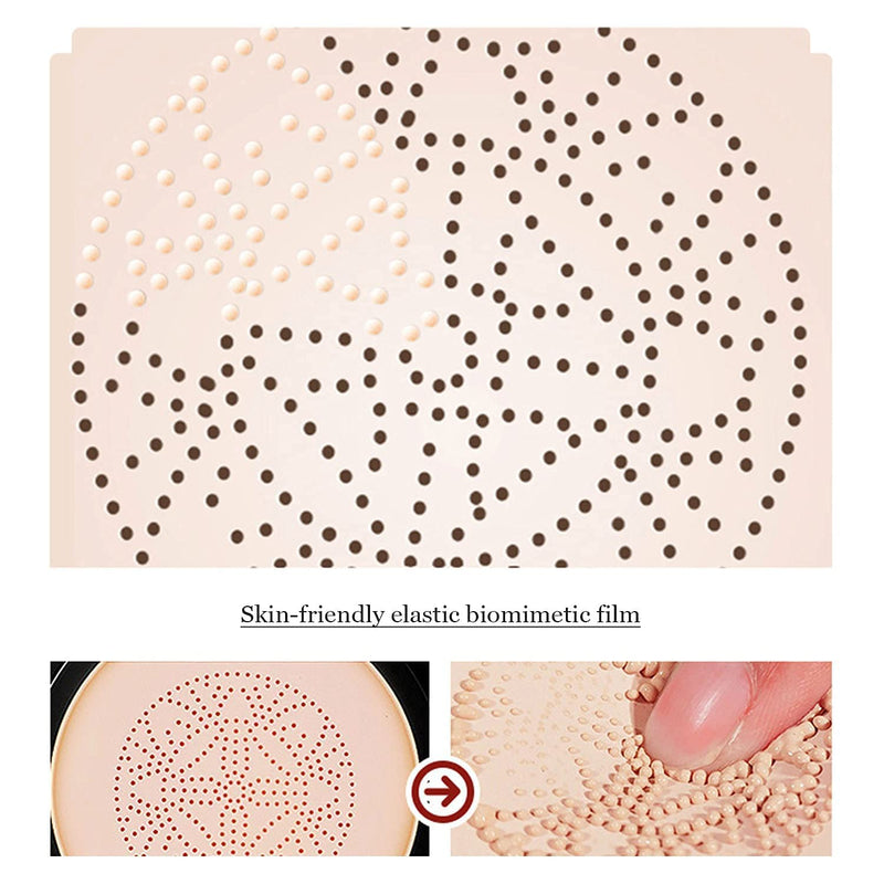 Mushroom Head Air Cushion BB Cream,Concealer Lasting Nude Makeup Moisturizing Pigment BB Liquid Foundation, Even Skin Tone Makeup Base Primer - BeesActive Australia