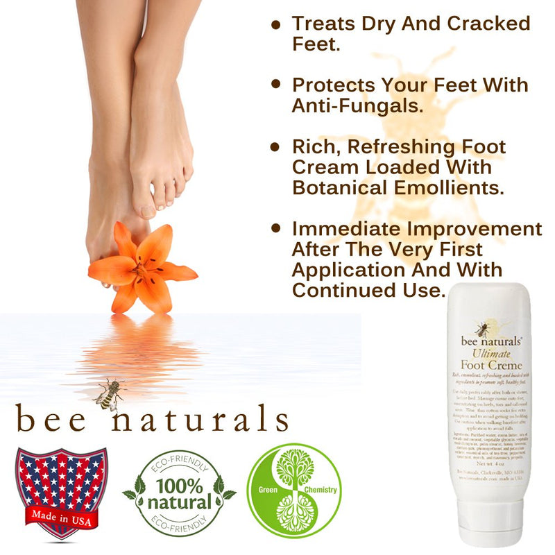 Bee Naturals, Ultimate Foot Cream - Treats Dry, Cracked and Callous Feet - See and Feel Immediate Results - BeesActive Australia