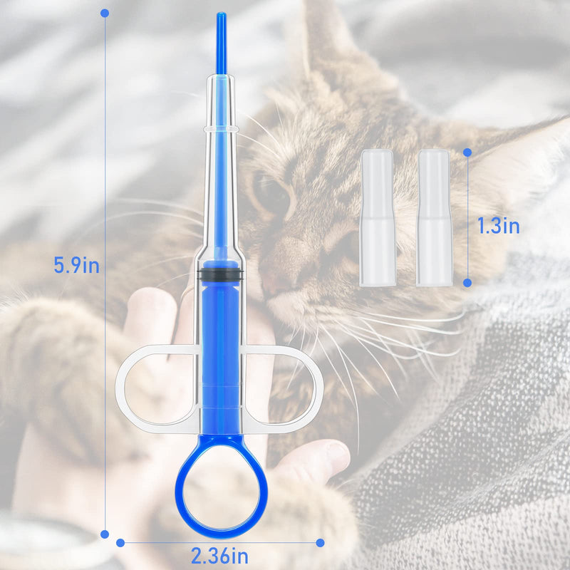 Nuanchu 4 Pieces Cat Pill Shooter Dog Pill Dispenser Pet Piller Popper Pill Gun Pet Tablet Syringe Pusher Soft Tip Pet Medicine Feeder Pill Giver Medical Feeding for Small Animals Blue - BeesActive Australia