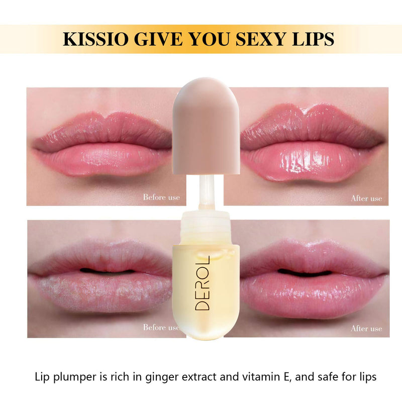 KISSIO Lip Plumper,Natural Lip Plumper,derol Lip Plumper Set,lip plumping lip gloss,lip plumper gloss,Lip Enhancer Make Lips Fuller and Moisturizing 5.5ml,Beautiful Fuller,Lip Mask 02#Light color - BeesActive Australia