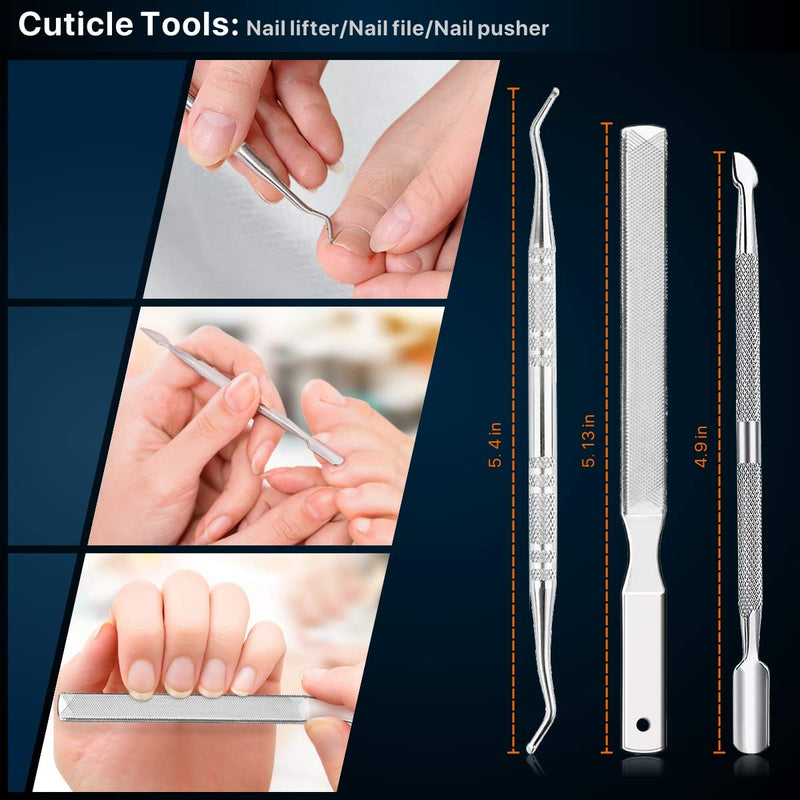 Ingrown Toenail Tool,Pedicure Kit Professional Tools 10Pcs,Toe Nail Clippers for Adult and Seniors,Fingernail Manicure Set,for Ingrown Toenail Treatment/Thick Nails/Normal Nails（blue） - BeesActive Australia