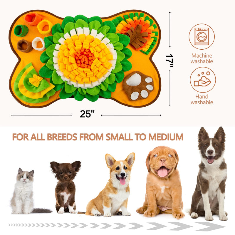 GoxRunx Snuffle Mat for Dogs, Pet Snuffle Mat for Small and Medium Dogs, Interactive Sniff Mat Feeding Mat for Puppies, Slow Feeder Dog Treat Mat for Training and Stress Relief - BeesActive Australia