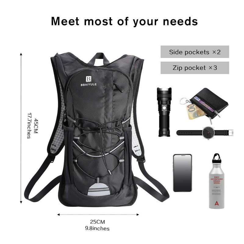 B BBAIYULE Hydration Backpack with 2L Water Bladder, Hydration Packs for Cycling Biking Running Hiking Climbing Skiing , Lightweight Water Backpack with Hydration Bladder for Men and Women Black - BeesActive Australia