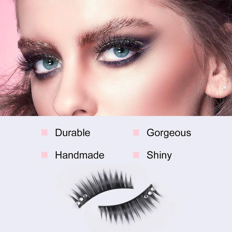 3D Dramatic Eyelashes for Stage Makeup, Handmade Multilayered False Eyelashes with Free Glue, Decorated with Handmade Crystals,Black, 1 Pair, Easy to Use - BeesActive Australia
