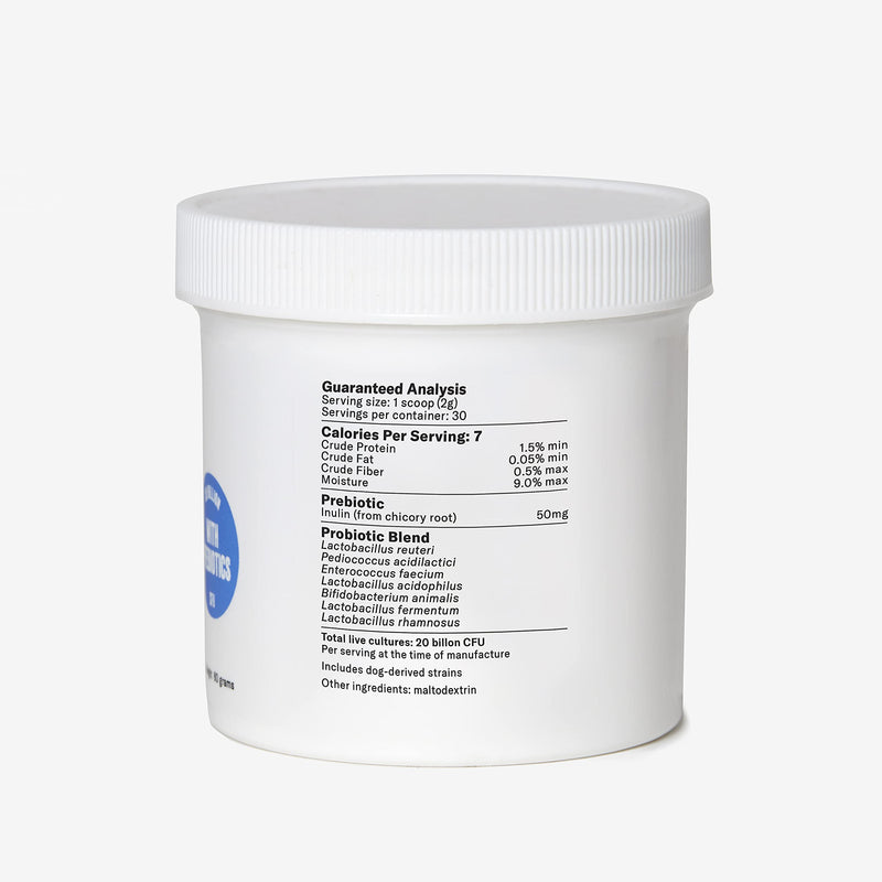Nom Nom Dog Full Spectrum Probiotic Support Prebiotic Fiber and Inulin Powder Blend - Dog Probiotic for Digestive, Immune, and Dog Allergy Health Preferences - BeesActive Australia