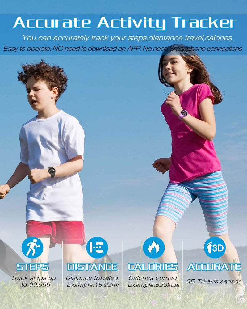 synwee Kids Digital Pedometer Watch, Step Counting Watch, IP68 Waterproof, Date/Alarm Clock/Timer, for Children Teens Boys Girls Women (LED Display- Deep Blue) LED Display- Deep blue - BeesActive Australia