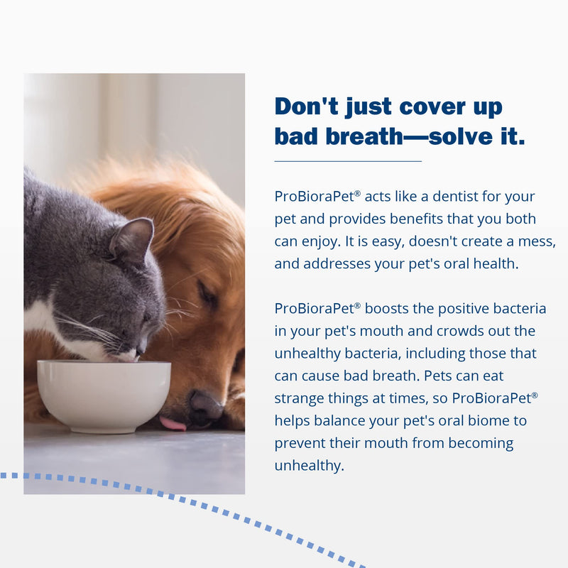 ProBioraPet Oral-Care Probiotic for Dogs and Cats - Supports Healthy Teeth and Gums and Freshens Breath - Patented Blend of Probiotics - Vet Recommended Dental Powder for Pets - 30 Day Supply (30g) - BeesActive Australia