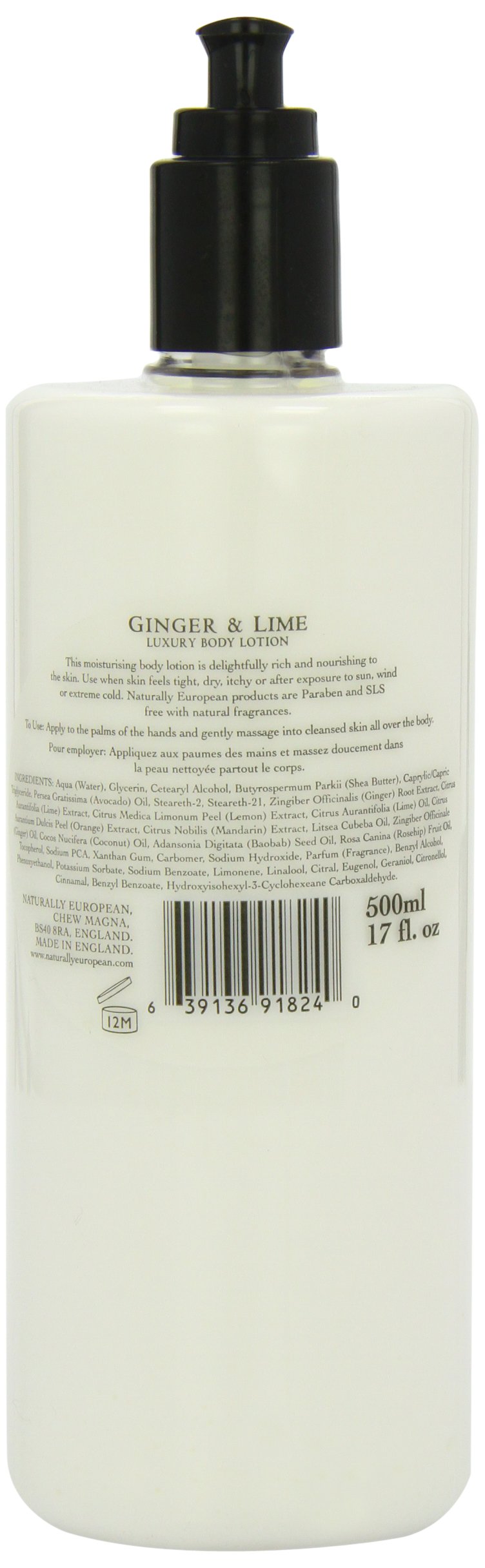 Naturally European Ginger & Lime Luxury Body Lotion, 500 Ml / 17 Oz - BeesActive Australia
