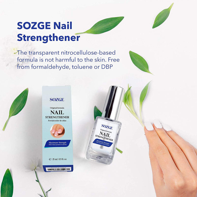 SOZGE Nail Strengthener for Treating Weak, Damaged Nails, Promotes Growth, Use as a Top Coat or Base Coat 15ML - BeesActive Australia