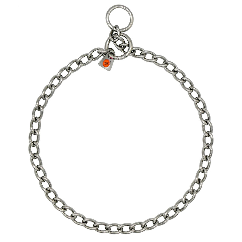 Herm Sprenger Stainless Steel Dog Collar with Round Links Choke Chain for Small Medium Large Dogs Professional Training Collar Correction Slip Chain Made in Germany (18in (45cm)) 18in (45cm) - BeesActive Australia