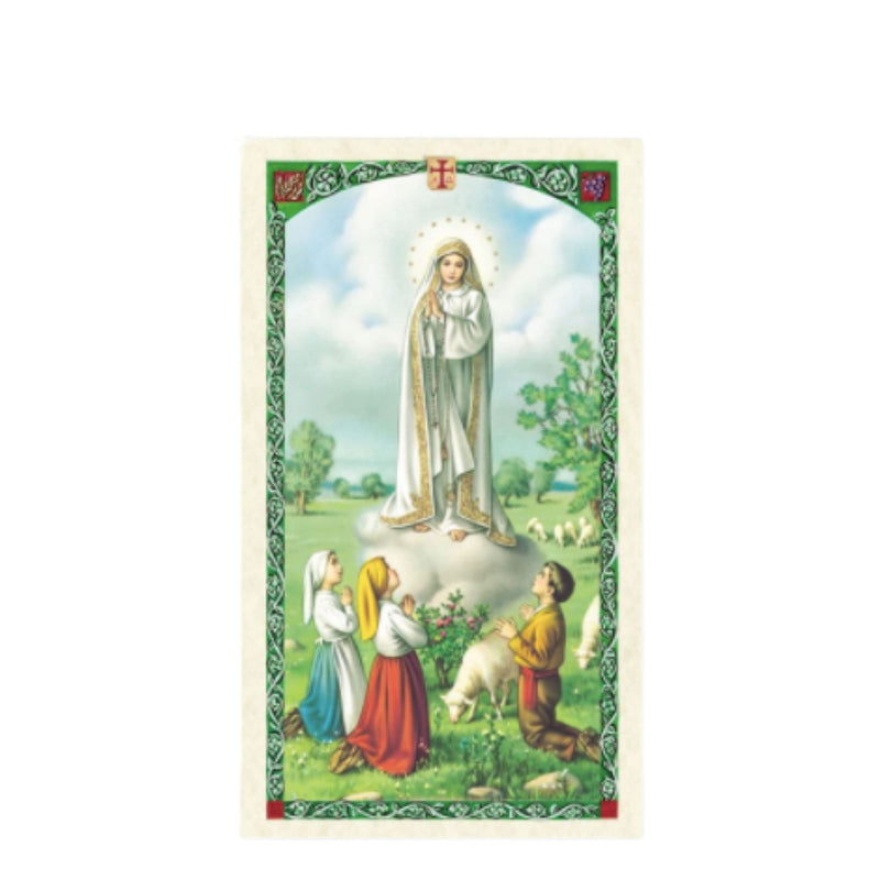 Our Lady of Fatima Laminated Prayer Cards Set of Five Holy Cards - BeesActive Australia