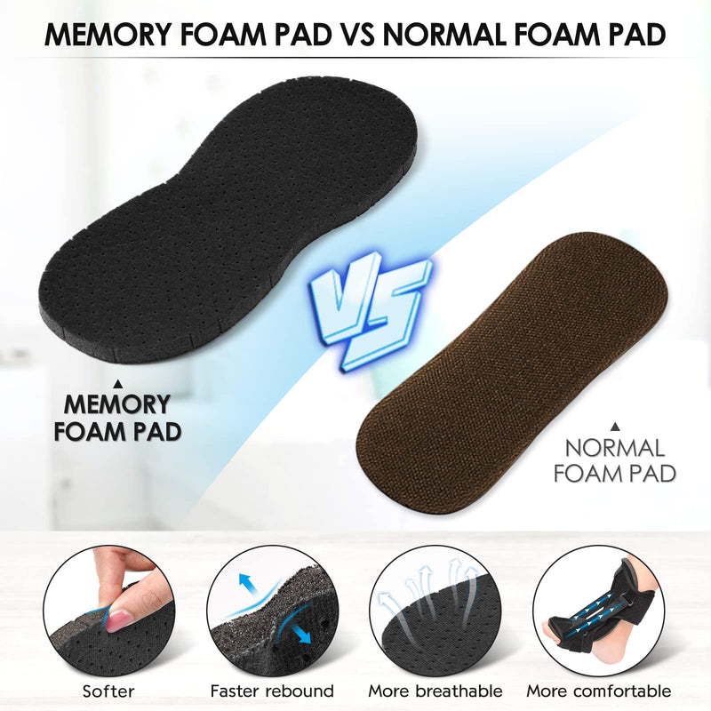 Plantar Fasciitis Brace Night Splint with Soft Memory Foam Pad: 2 Packs 2022 Upgraded | For Achilles Tendonitis Relief Foot Drop Heel Arch, Ankle Pain Support for Women Men Black - BeesActive Australia