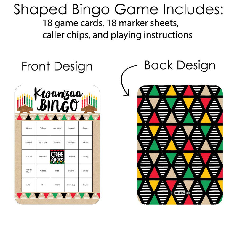 Big Dot of Happiness Happy Kwanzaa - Bingo Cards and Markers - African Heritage Holiday Party Bingo Game - Set of 18 - BeesActive Australia