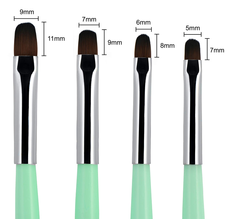 Beaute Galleria 4 Pieces Gel Nail Brush Set (Size 6, 8, 10, 14) for Gel Nail Extensions, UV Builder, Nail Tips Builder, Polygel Nails, Gel Sculpting, Nylon Hair Nail Art Painting Pen - BeesActive Australia