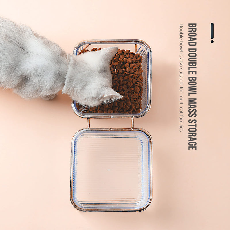Elevated Cat Bowls, 5.5 inches Food & Water Bowls 15° Tilted Raised Food Feeding Dishes with Iron Stand for Cats and Puppy , with 2 Large Bowl and 4 Anti Slip Feet, Dishwasher Safe - BeesActive Australia