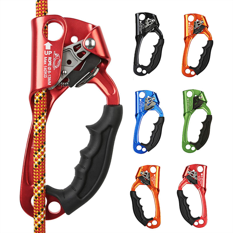 AOKWIT Climbing Ascender, Aviation Light Alloy Rappelling Belay Gear Rock Climbing Tree Arborist SRT Climbing Rope Ascender with Handle Clamp Right Hand Red - BeesActive Australia