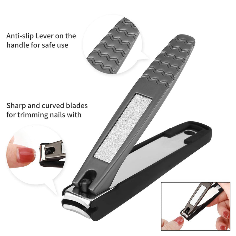 PAIE Nail Clippers Set for Women or Men Toenail Clippers for Thick Nails, Nail Clipper Kit of 4 Toenail Trimmer with Surgical Stainless Steel Super Sharp and Professional Ingrown Toenail Clippers Black - BeesActive Australia