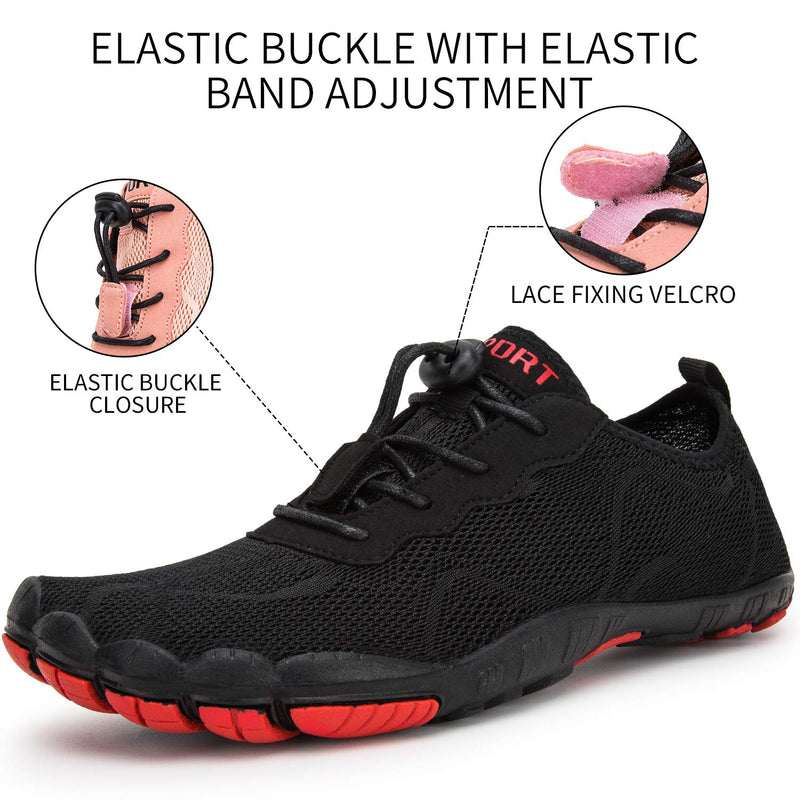 Water Shoes Mens Womens Barefoot Diving Swim Shoes Water Sports Non-Slip Aqua Shoes for Swim Pool, Beach,Hiking, Kayaking, Boating,Surfing 14 Women/12.5 Men Black-d - BeesActive Australia