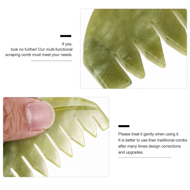 Mobestech Jade Hair Comb Scraping Comb Jade Massage Comb Head Massage Comb Jade Scraper Guasha Comb Stone Hair Comb for Head Massage - BeesActive Australia