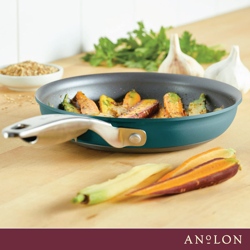 Anolon Achieve Hard Anodized Nonstick Frying Pan/Skillet, 8.25 Inch, Teal Skillet (8.25-Inch) - BeesActive Australia