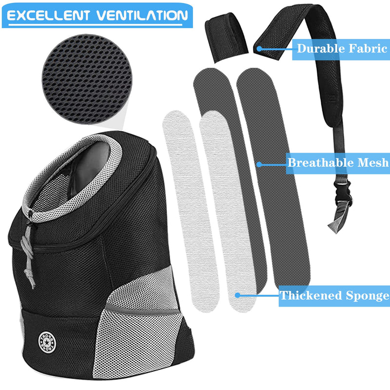 YESLAU Pet Dog Carrier Backpack with Breathable Puppy Dog Carrier Front Pack Small Medium Dogs Cats Rabbits for Travel Hiking Outdoor Black - BeesActive Australia
