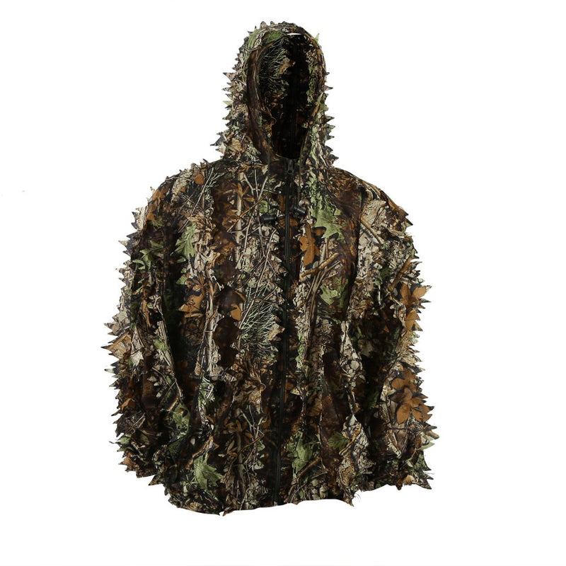 [AUSTRALIA] - Zicac Outdoor Camo Ghillie Suit 3D Leafy Camouflage Clothing Jungle Woodland Hunting Leafy Green Height 5.9-6.2 ft 