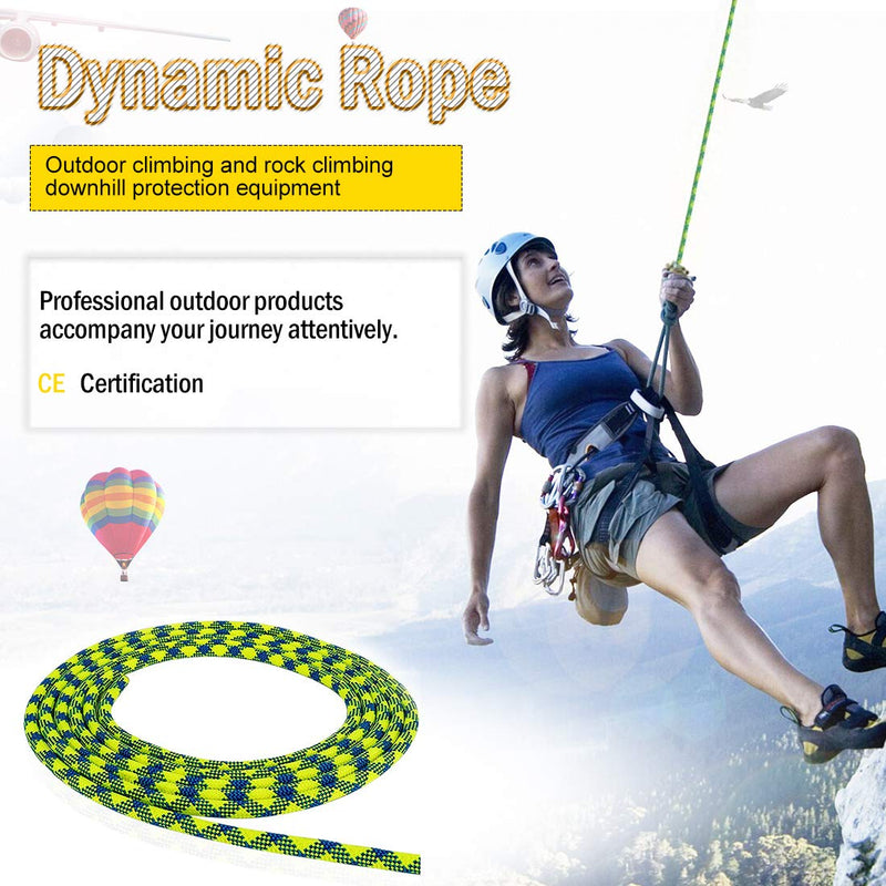 NewDoar 10.5mm(3/8in) Dynamic Rope,24KN(5399 lb) Robust Nylon Kernmantle Rope,3 Sizes Multipurpose Rope for Outdoor Mountaineering Rock Climbing Rescue(33ft/66ft/98ft) green 33ft/10M - BeesActive Australia