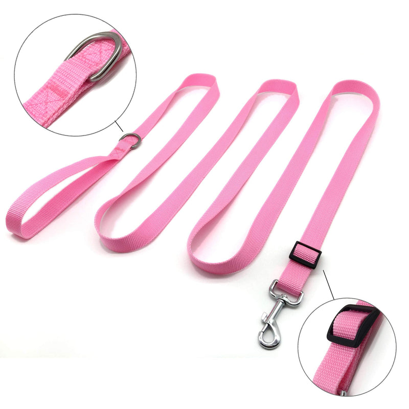 TAIAN Adjustable Nylon Dog Leash, 6FT/10 FT Long Dog Leashes for Small Medium Large Dogs 1 in x 10 ft Pink - BeesActive Australia